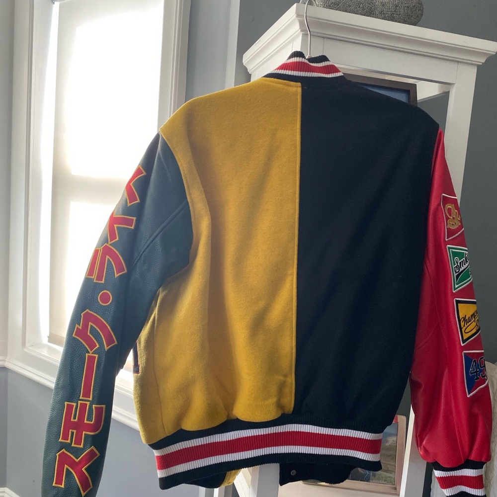 Varsity Colorful Patchwork Bomber Jacket - Picture 4 of 8